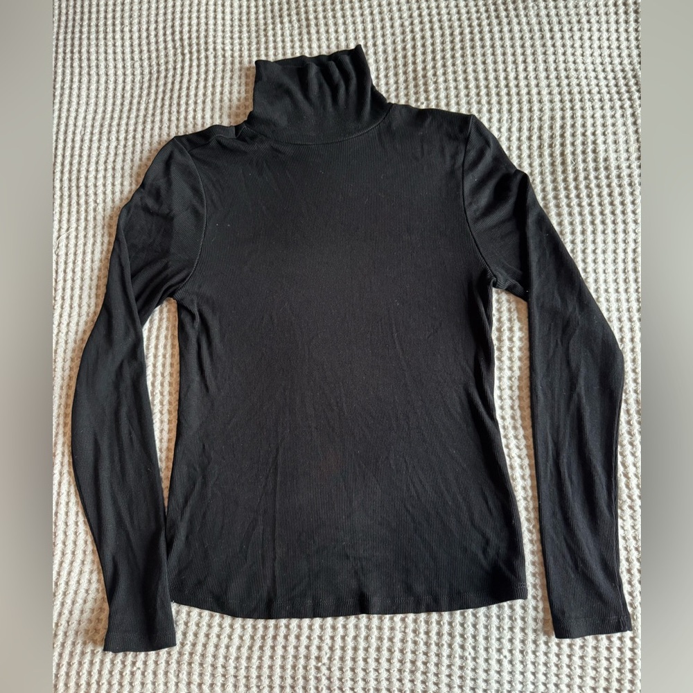 Marine Layer Black Long Sleeve Turtleneck Top